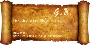Goldstein Mária névjegykártya